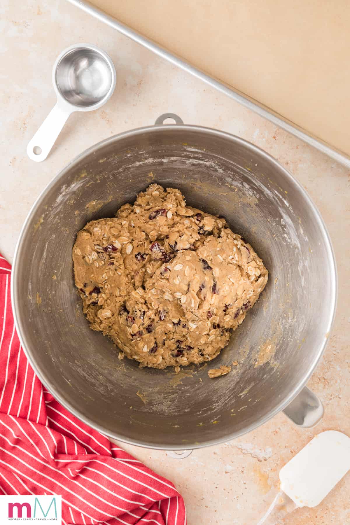 mixed cranberry oatmeal cookies cookie dough