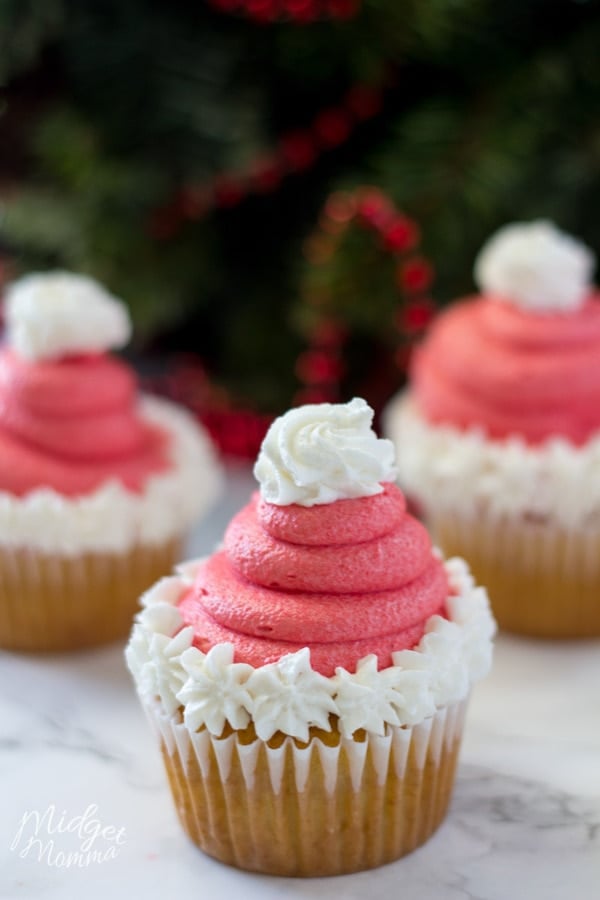 Santa Hat Cupcakes