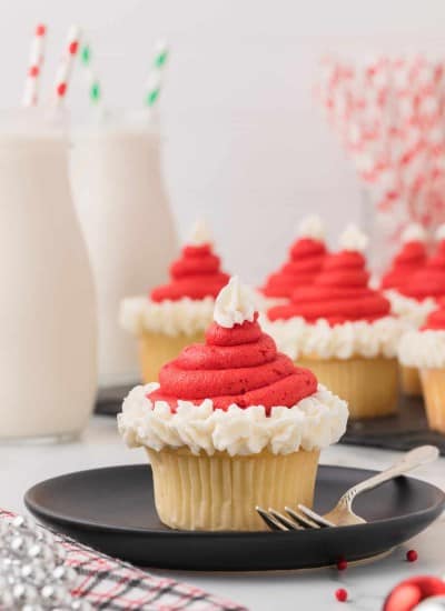 Santa Hat Cupcakes