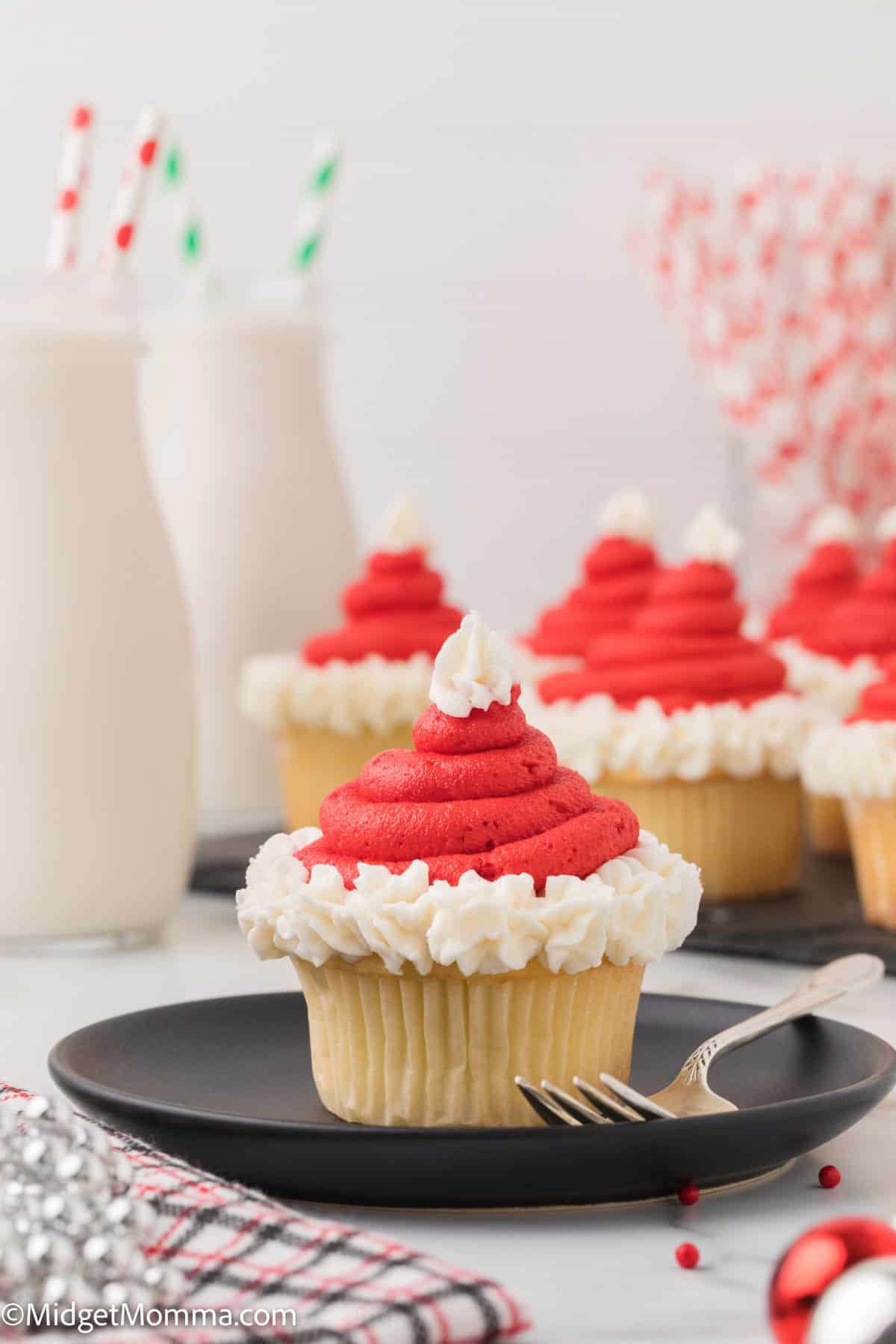 Santa Hat Cupcakes