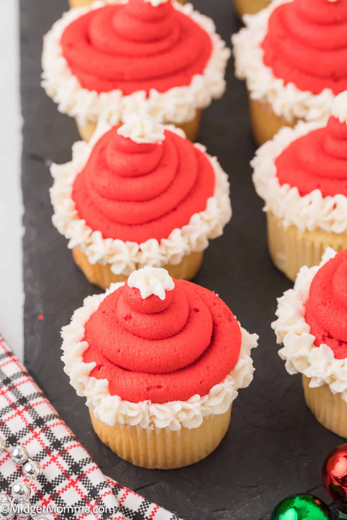 Santa Hat Cupcakes