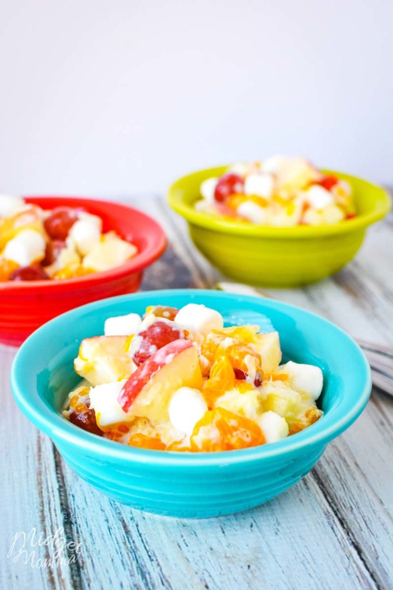 Easy Fruit Salad with Marshmallows Recipe • MidgetMomma