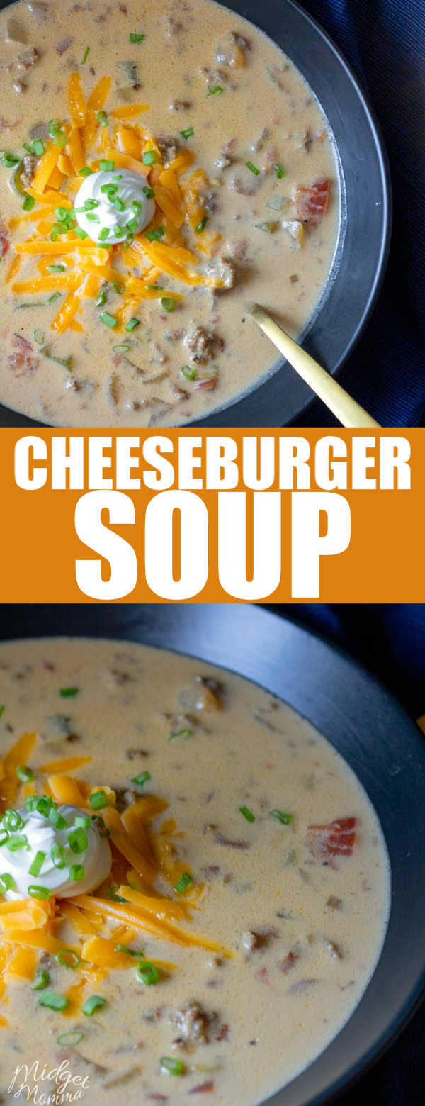 This cheeseburger soup recipe has all the flavors of amazing cheeseburger in a delicious soup the whole family will love! This cheeseburger Soup is a low carb and keto friendly soup that everyone will enjoy! This cheeseburger soup recipe has all the flavors of amazing cheeseburger in a delicious soup the whole family will love! This cheeseburger Soup is a low carb and keto friendly soup that everyone will enjoy!