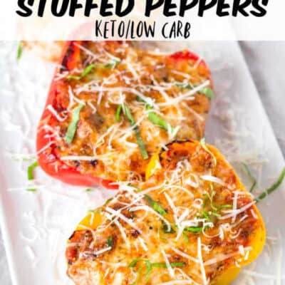 Lasagna stuffed peppers are the perfect low carb stuffed peppers recipe. Easy to make for dinner and perfect for anyone who is on a low carb or keto diet but also perfect for anyone who loves lasagna!