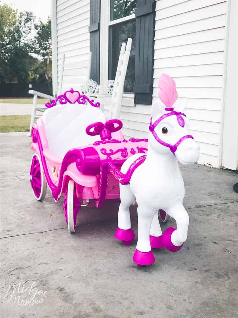 Disney Princess Horse & Carriage Kids 6v Battery Powered Electric Ride on Toy 3+ 