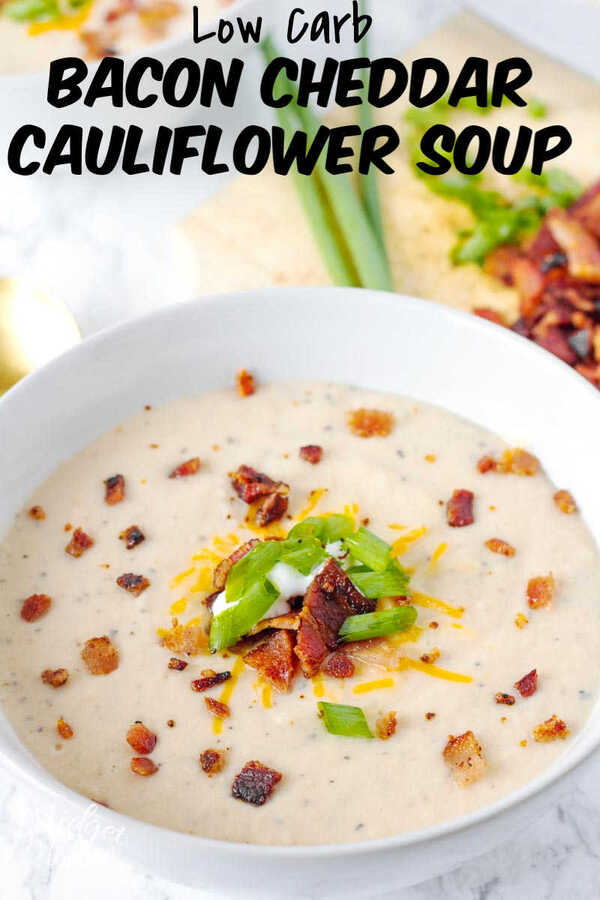 This crockpot Bacon Cheddar Cauliflower Soup is an amazing cauliflower soup, made in the crockpot. Simple and fresh ingredients make this Bacon Cheddar Cauliflower Soup one of my favorites! This crockpot Bacon Cheddar Cauliflower Soup is an amazing cauliflower soup, made in the crockpot. Simple and fresh ingredients make this Bacon Cheddar Cauliflower Soup one of my favorites!