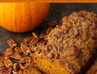 Moist Pumpkin Bread with Pecan Maple Streusel Topping