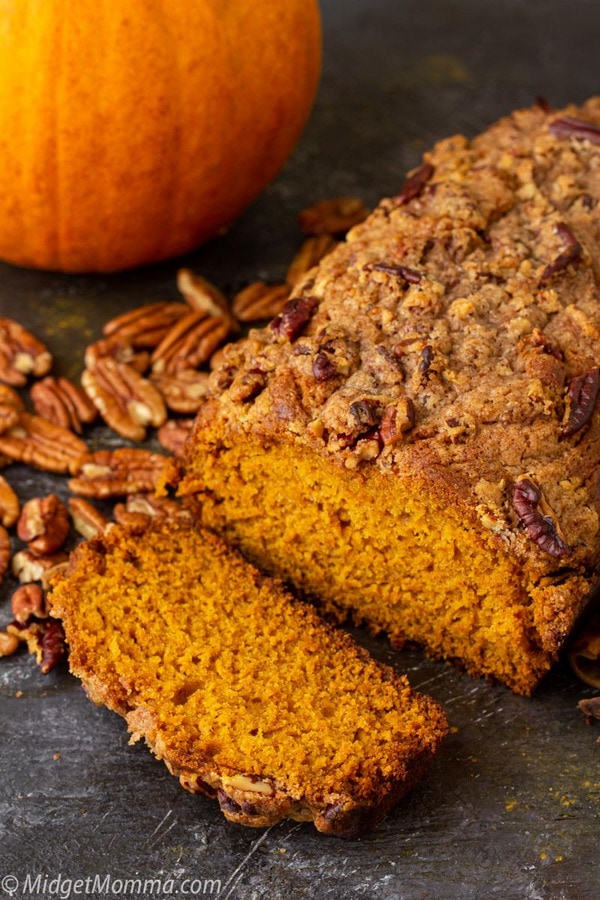 Moist Pumpkin Bread - Moist Pumpkin Bread with Pecan Maple Streusel Topping