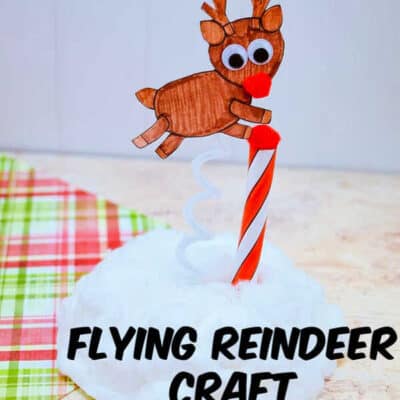 This Paper Flying Reindeer Craft is so much fun to make with the kids! Let them color and then build a Flying Reindeer!