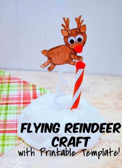 This Paper Flying Reindeer Craft is so much fun to make with the kids! Let them color and then build a Flying Reindeer!