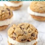 Chocolate Chip Cookies filled with fluffy frosting