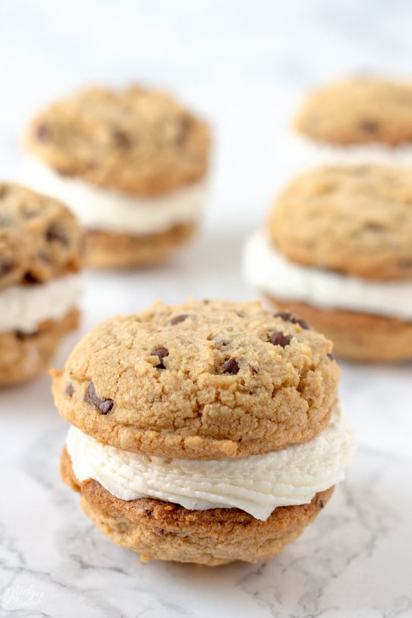 Frosting stuffed Chocolate Chip Cookie