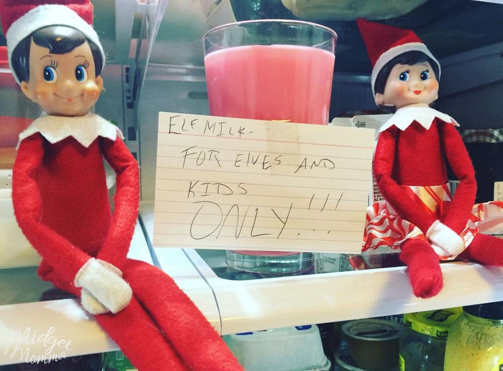 Elf on the Shelf for Toddlers - Elf dyes the milk