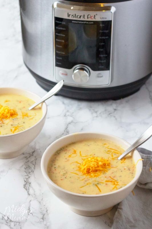 Instant Pot Broccoli Cheddar Soup • MidgetMomma