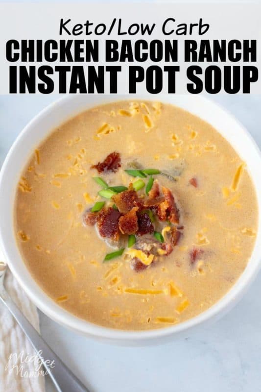 Keto Bacon Ranch Chicken Soup in a bowl