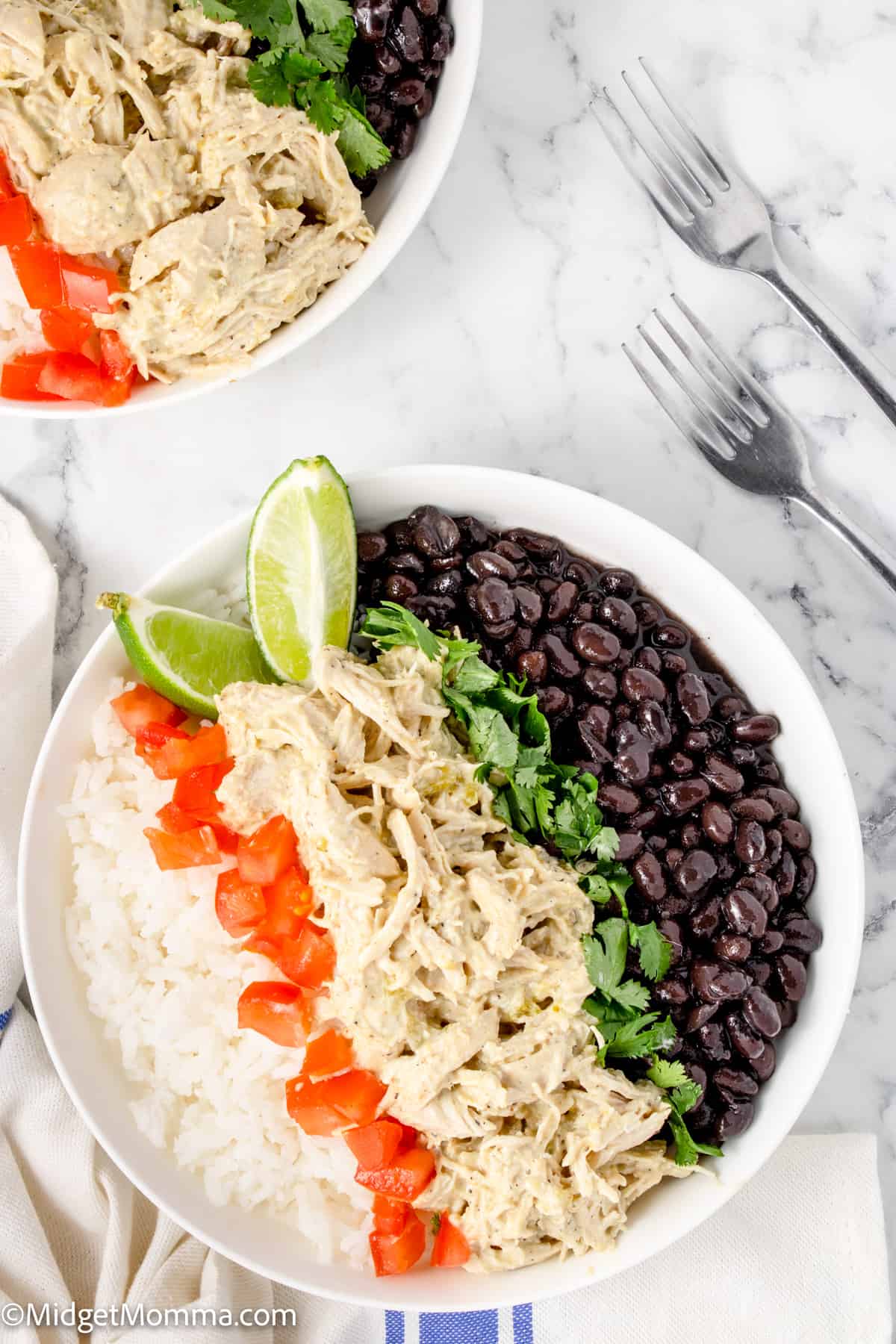 overhead photo of Instant Pot Green Chile Chicken