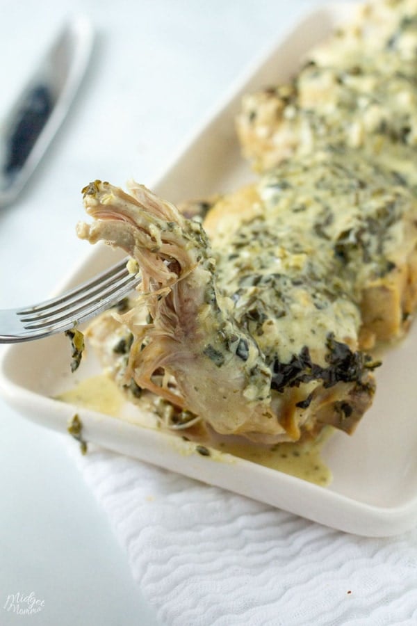 Spinach Artichoke Instant Pot Chicken Thighs