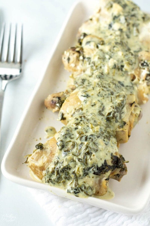 Spinach Artichoke Instant Pot Chicken Thighs