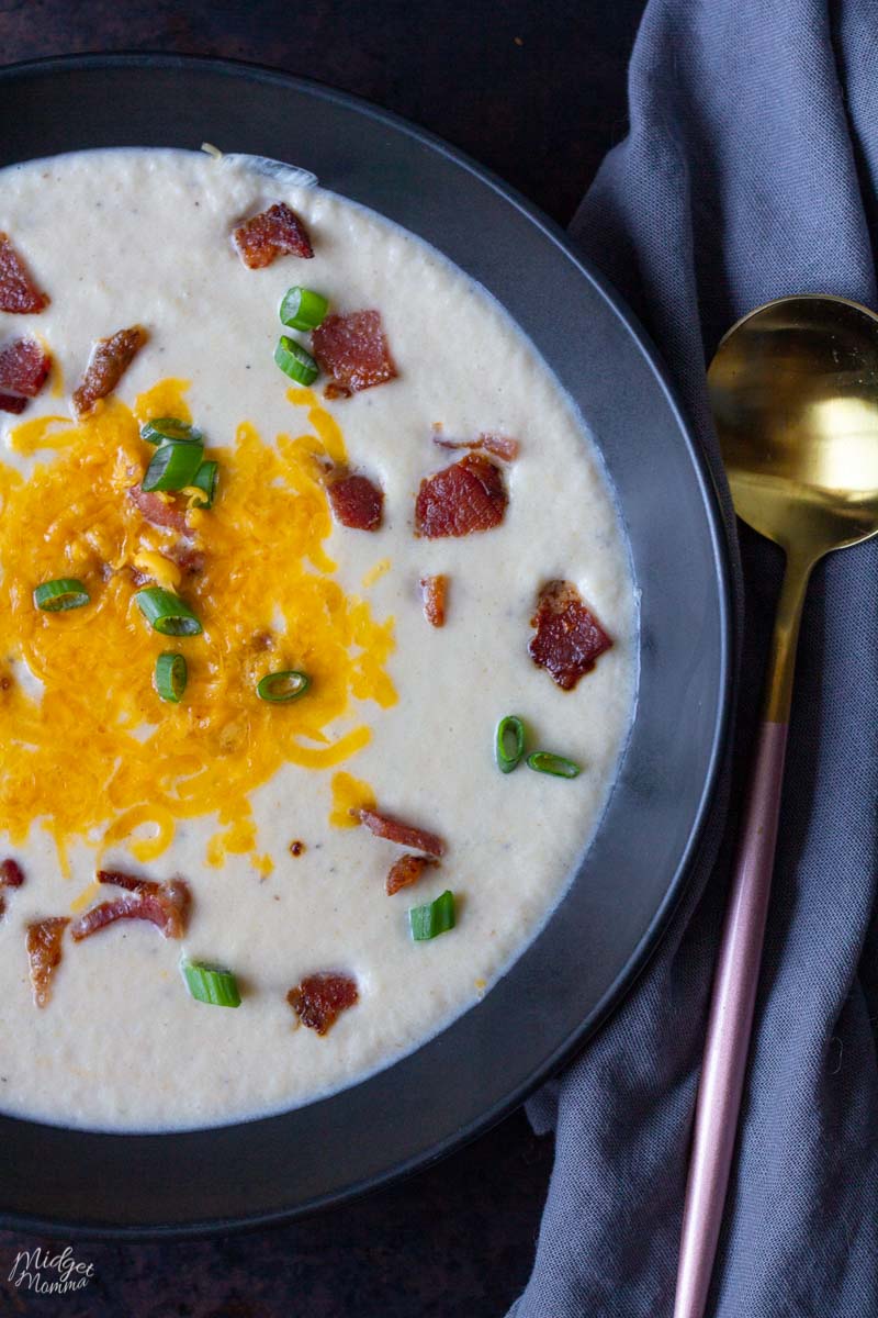 Cauliflower Soup with Bacon and Cheese