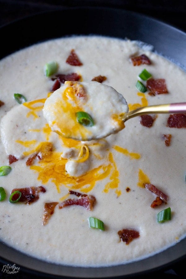 Cauliflower Soup with Bacon and Cheese