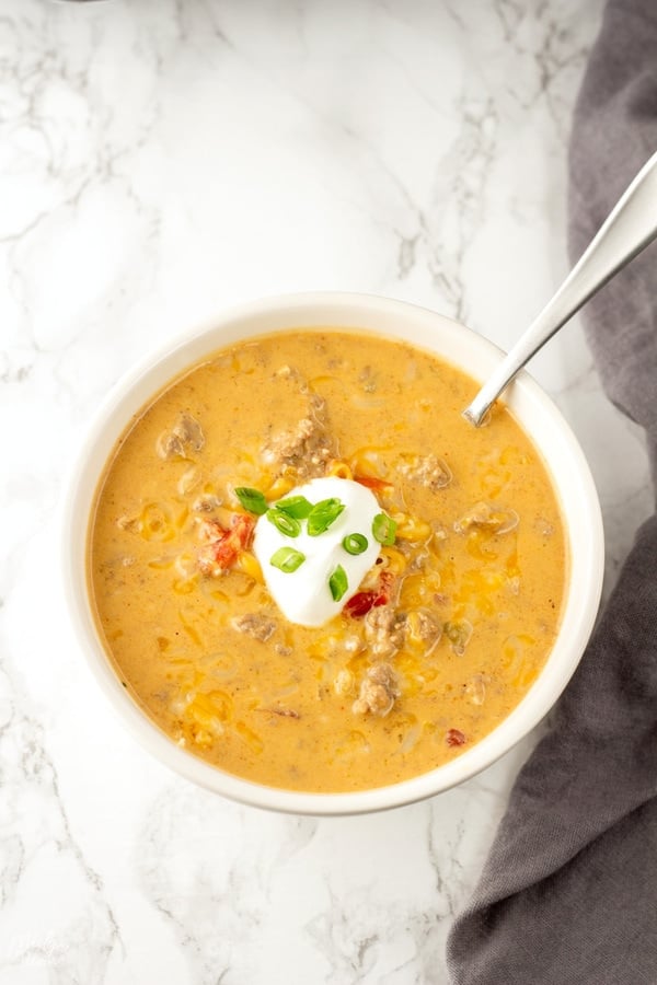 Crockpot Cheeseburger Soup