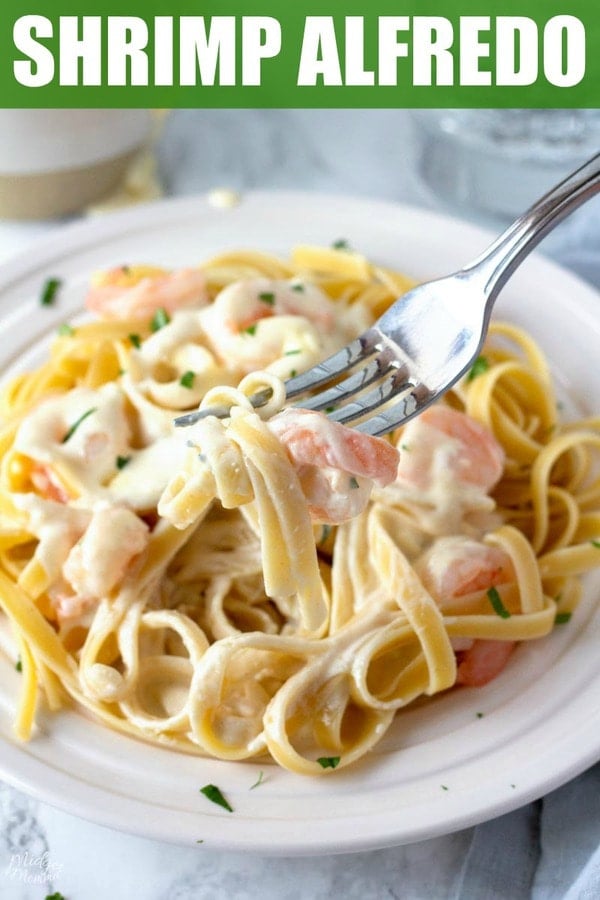 Shrimp Alfredo Pasta Recipe With Homemade Alfredo Sauce • MidgetMomma