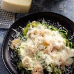This Shrimp Alfredo Recipe With Zoodles is the perfect low carb and keto option to the amazing Shrimp Alfredo Pasta that so many of us love.