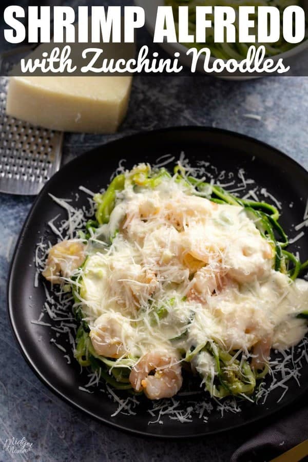 This Shrimp Alfredo Recipe With Zoodles is the perfect low carb and keto option to the amazing Shrimp Alfredo Pasta that so many of us love.