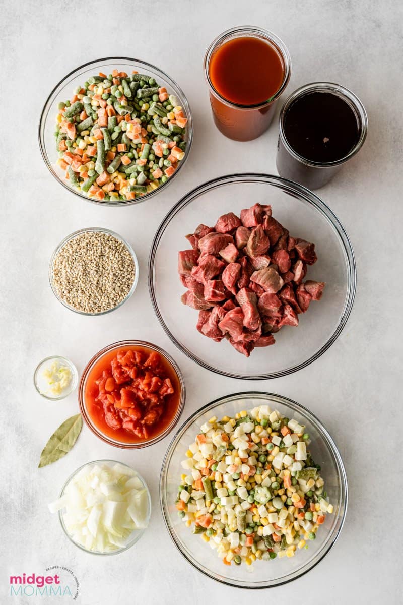 Slow Cooker Vegetable Beef Soup ingredients