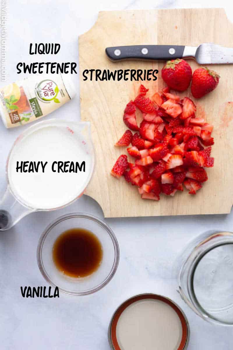 Strawberry Keto Ice Cream ingredients