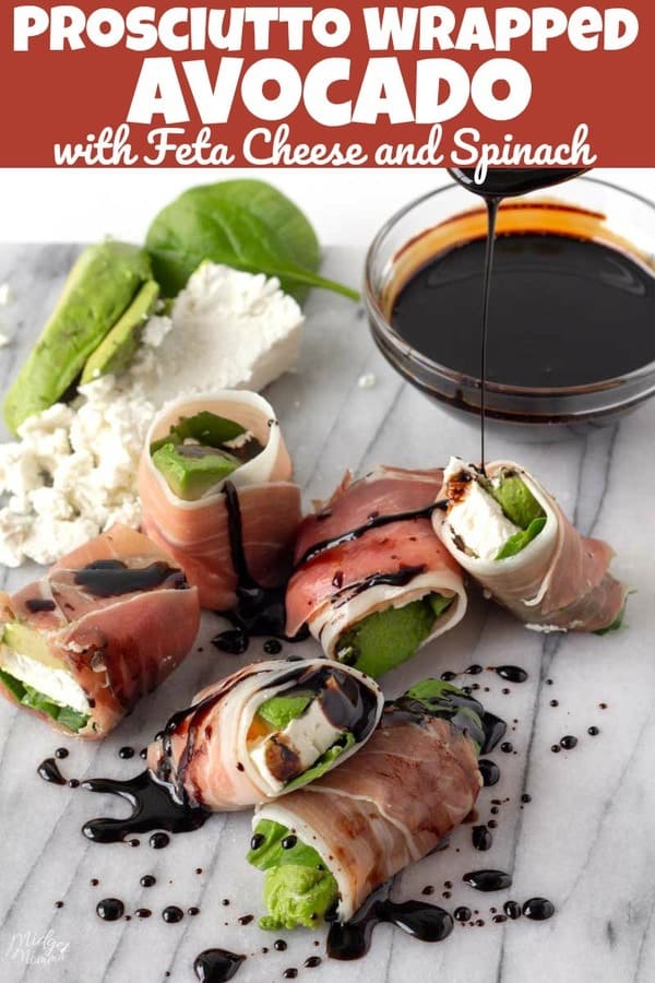 Prosciutto Wrapped Avocado with Feta Cheese and Spinach