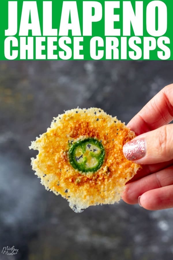 These Jalapeno Cheese Crisps have the perfect crisp, and a great kick that make a great low carb snack option.