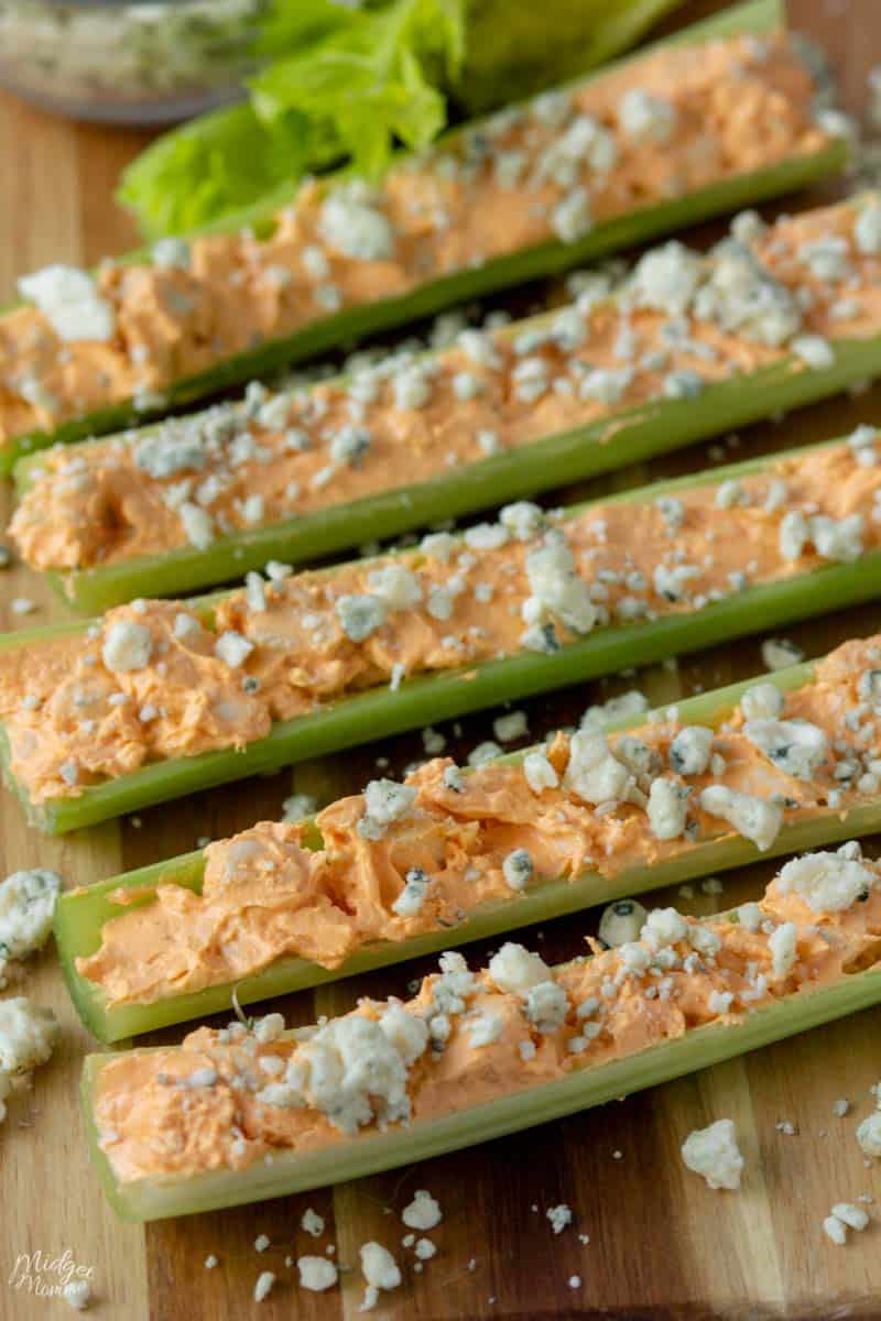 Buffalo Chicken Celery Sticks (Easy Keto Appetizer or Lunch!)