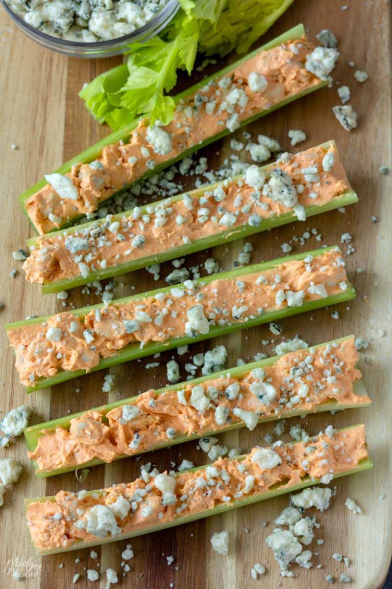Buffalo Chicken Celery Sticks (Easy Keto Appetizer or Lunch!)