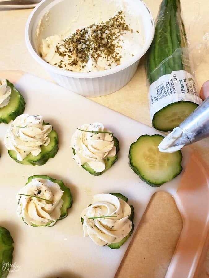 Cucumber Slices With Herb & Garlic Cheese 1