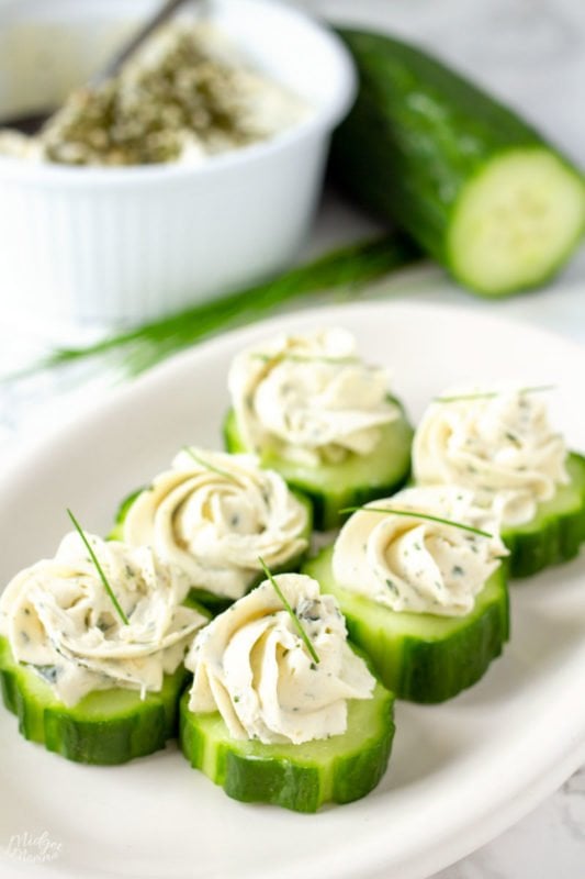 Cucumber Slices With Herb & Garlic Cheese-2