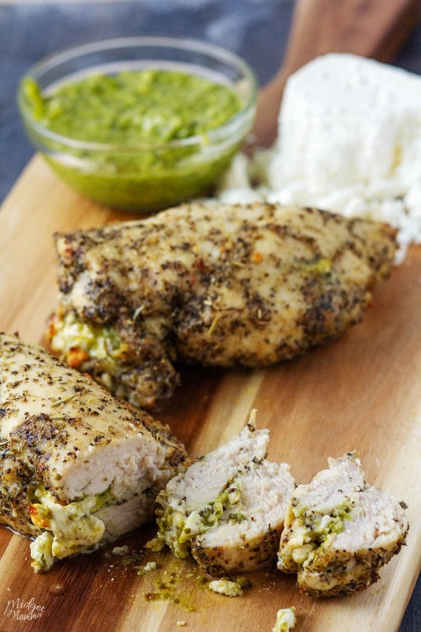 feta and pesto stuffed chicken breasts