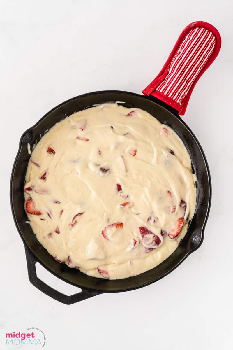 Strawberry Yogurt Skillet Cake - Just a Little Bit of Bacon