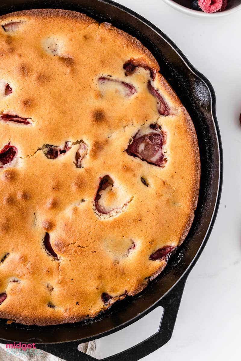 close up photo of Strawberry Skillet Cake