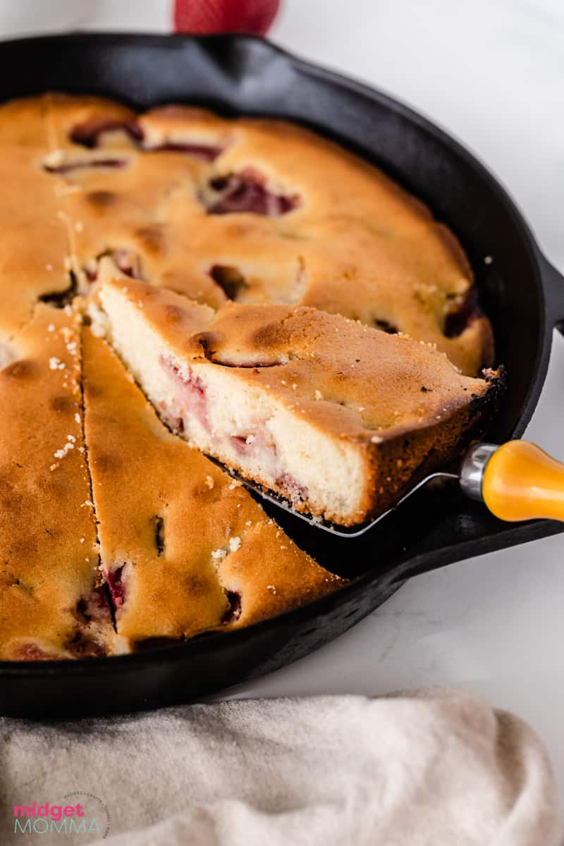 Slice of Strawberry Skillet Cake