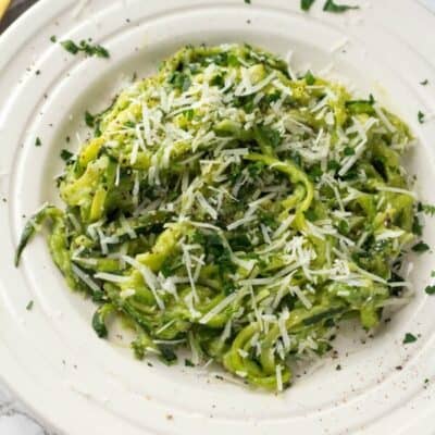 Zoodles With Roasted Garlic Avocado Sauce