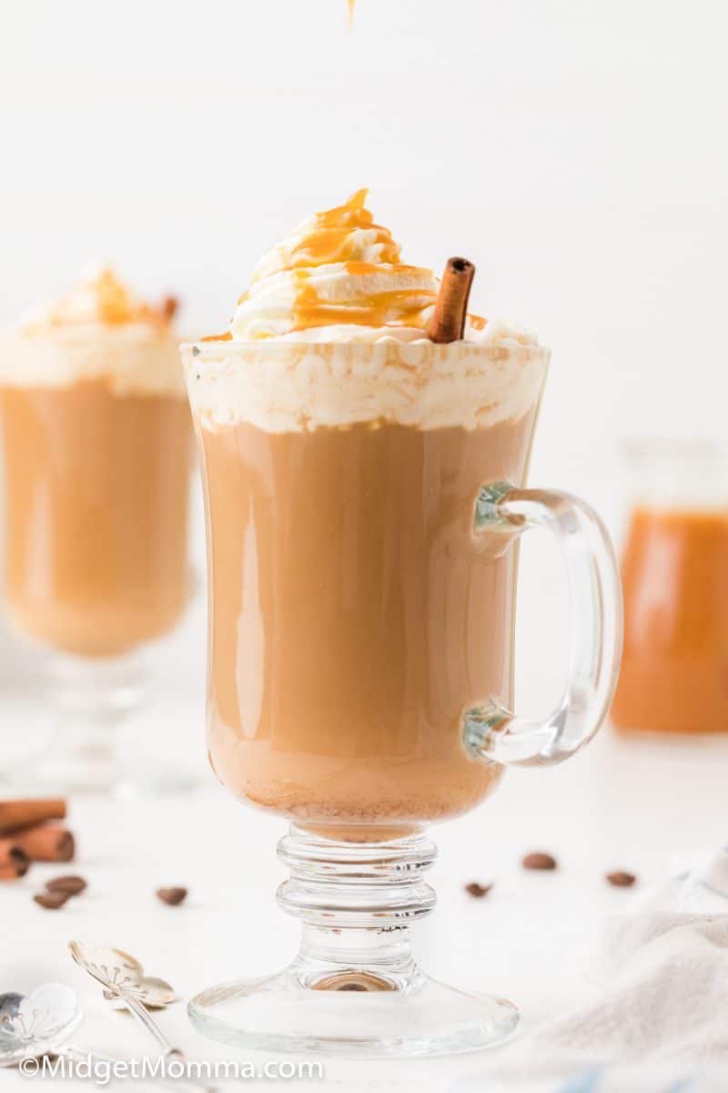 Starbucks Caramel Macchiato recipe in a glass cup