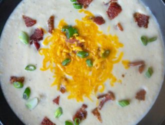 Cauliflower Soup with Bacon and Cheese