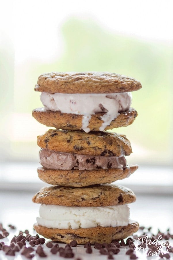 Chocolate Chip Cookie Ice Cream Sandwich