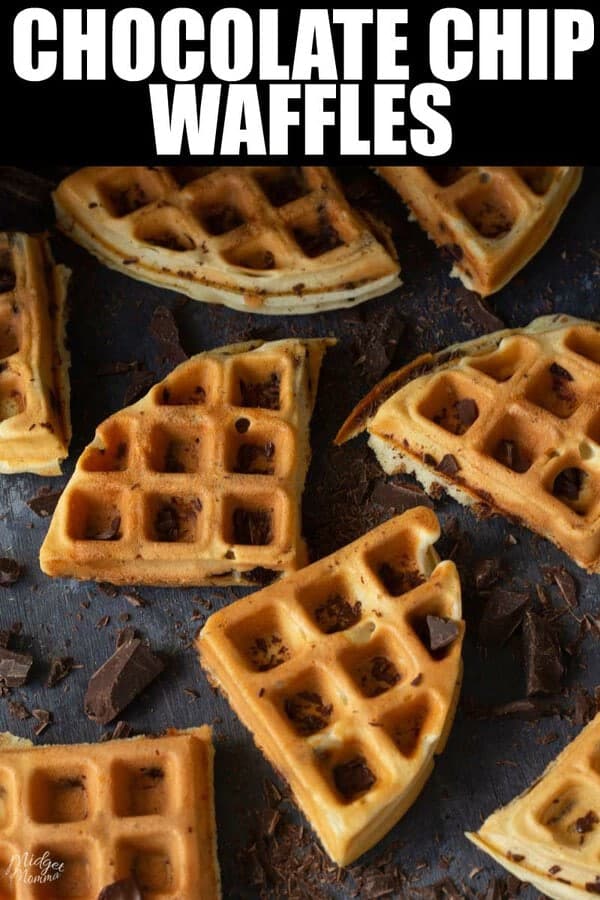 Chocolate Chip Waffles Recipe • MidgetMomma