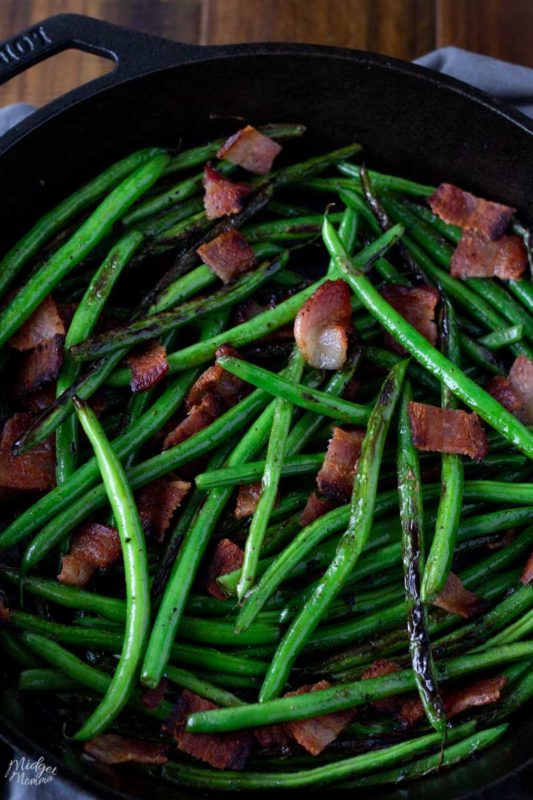 Garlic Green Beans with Bacon Recipe • MidgetMomma