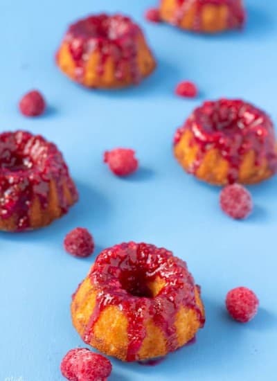 Almond Bundt Cake with Raspberry Glaze