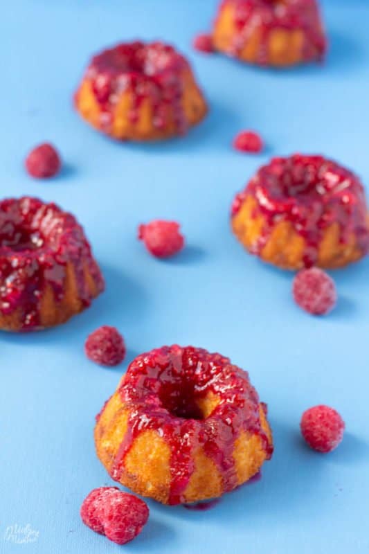 Almond Bundt Cake with Raspberry Glaze