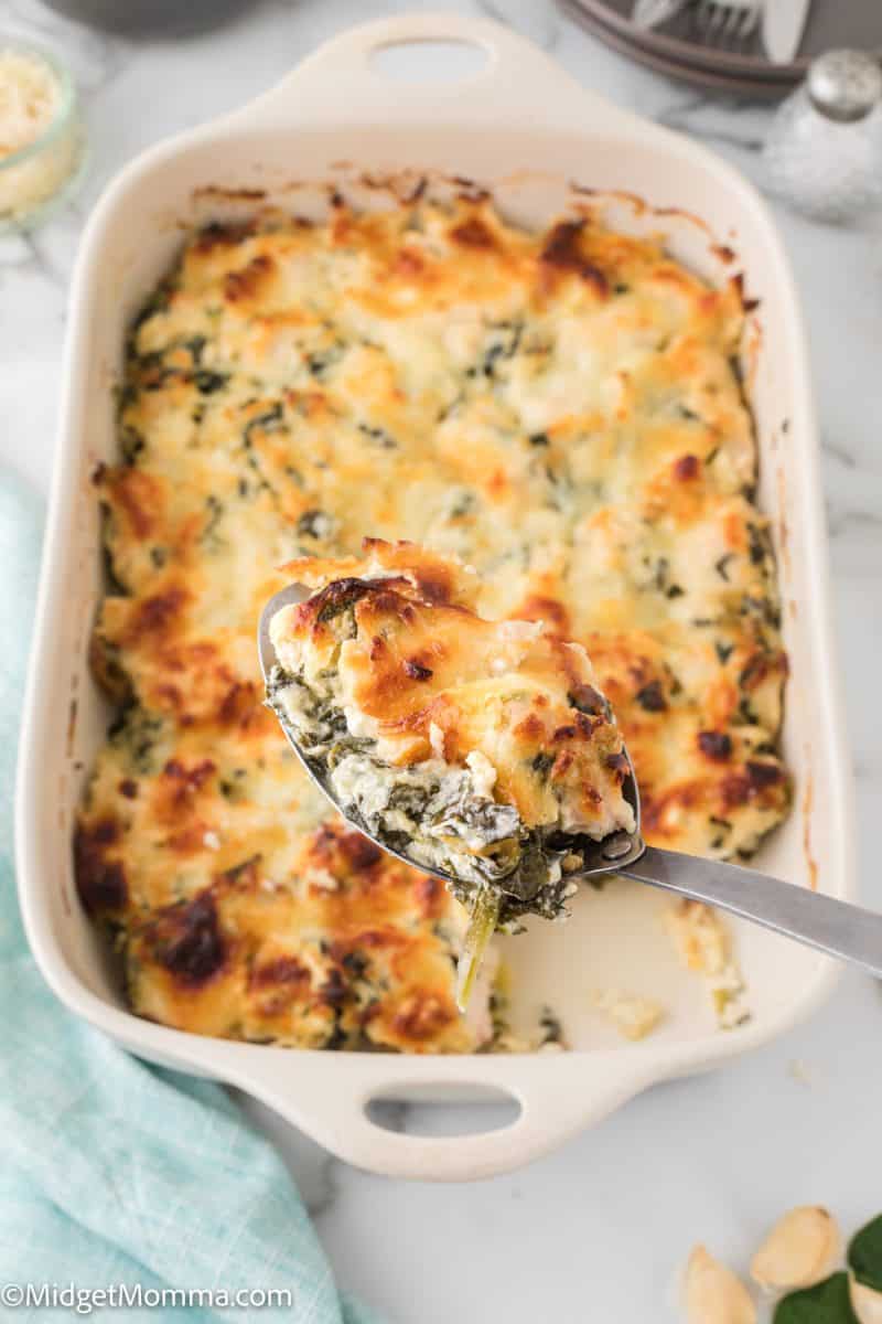 Spinach Artichoke Chicken Casserole Recipe • MidgetMomma