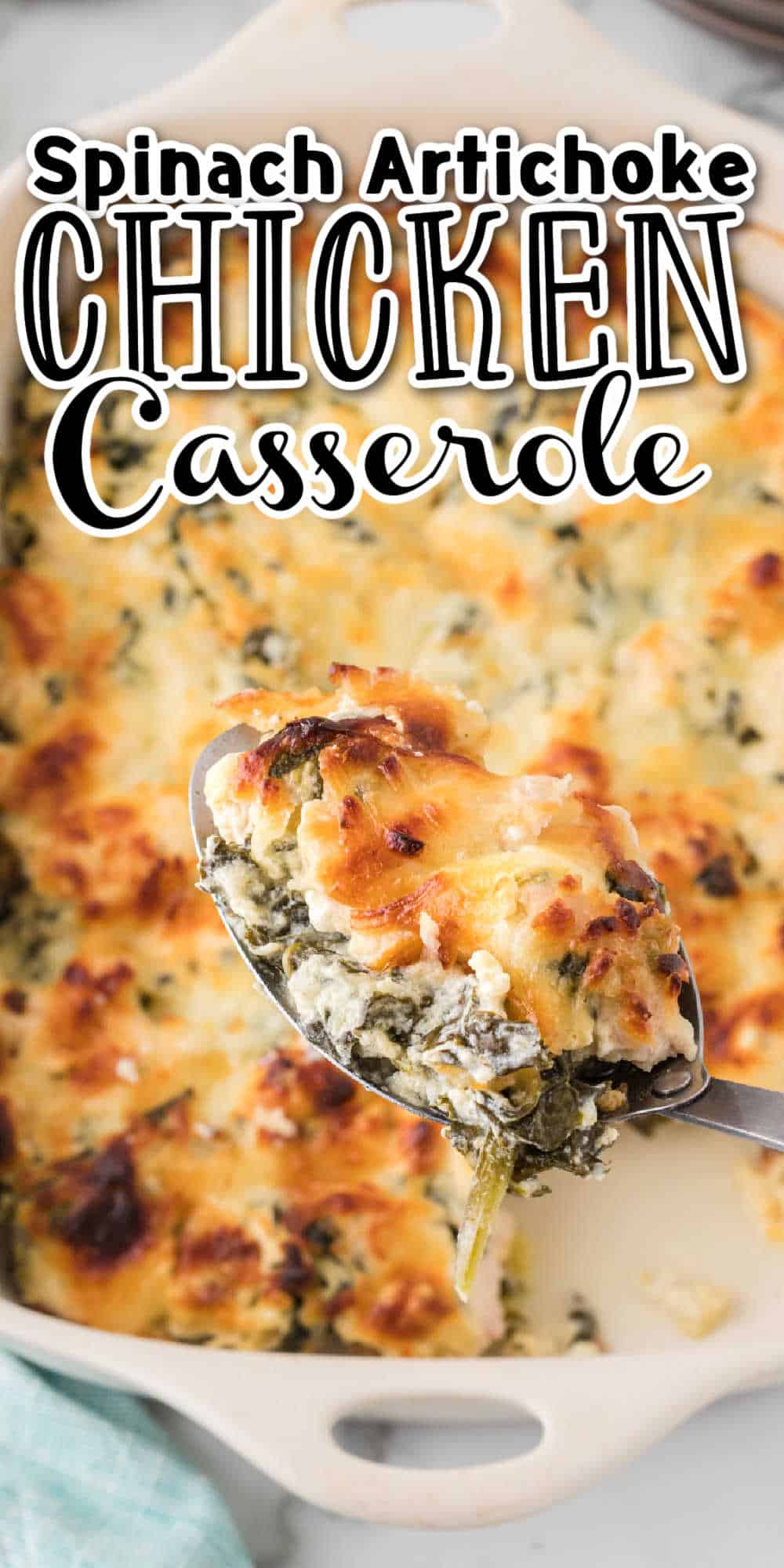 Spinach Artichoke Chicken Casserole Recipe • MidgetMomma